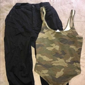 Outfit set cargo pants and bodysuit
